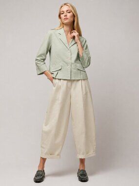 Polka Dot Cotton 14 Mac&Jac Blazer Jacket Mint Classic Minimalist Office
